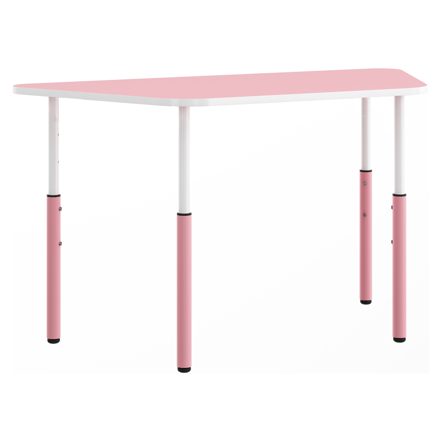 Masa trapez gradinita Mobby cu inaltime reglabila, 1150 x 620 mm - Roz