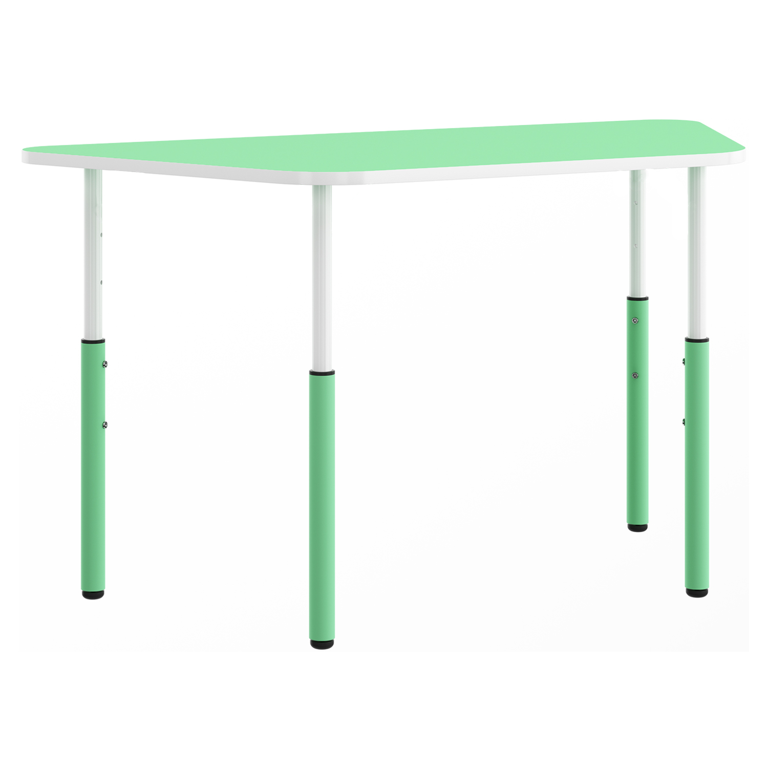 Masa trapez gradinita Mobby cu inaltime reglabila, 1150 x 620 mm - Verde