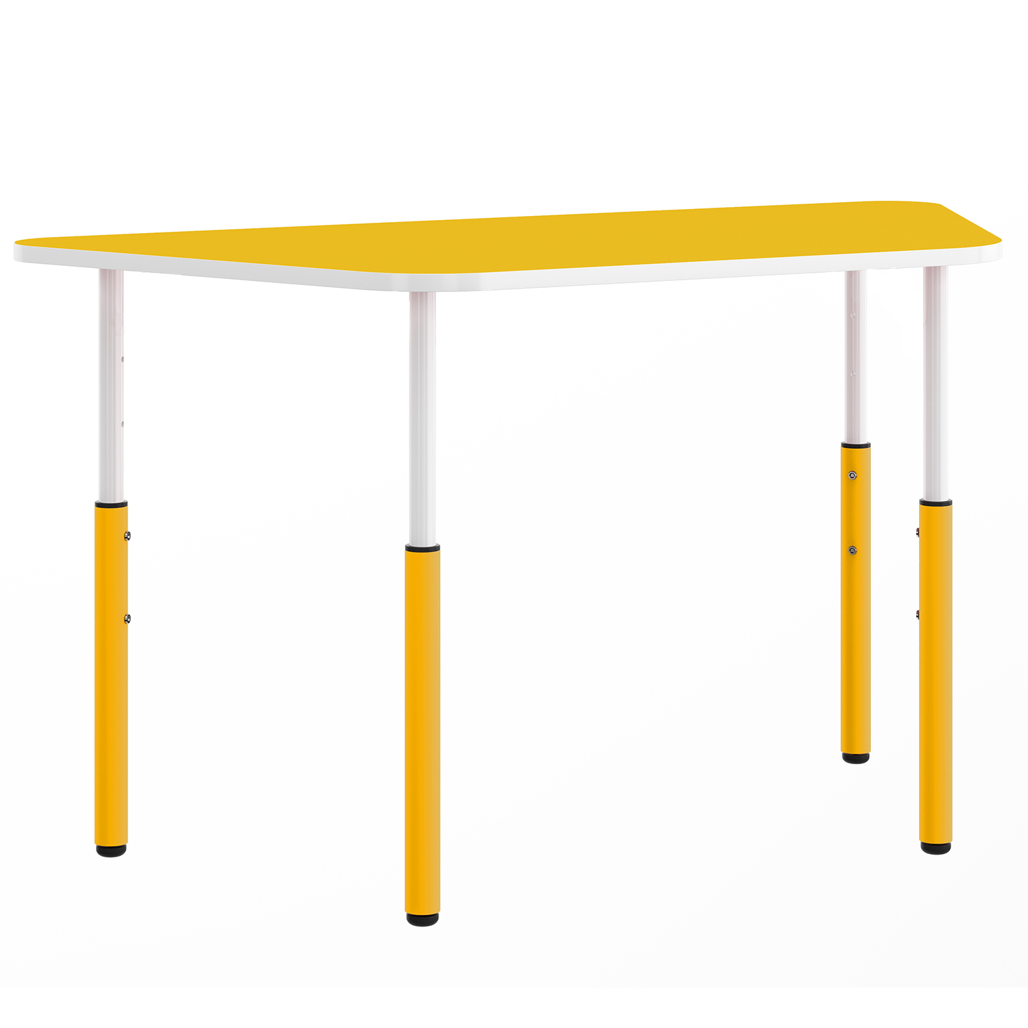 Masa trapez gradinita Mobby cu inaltime reglabila, 1150 x 620 mm - Galben