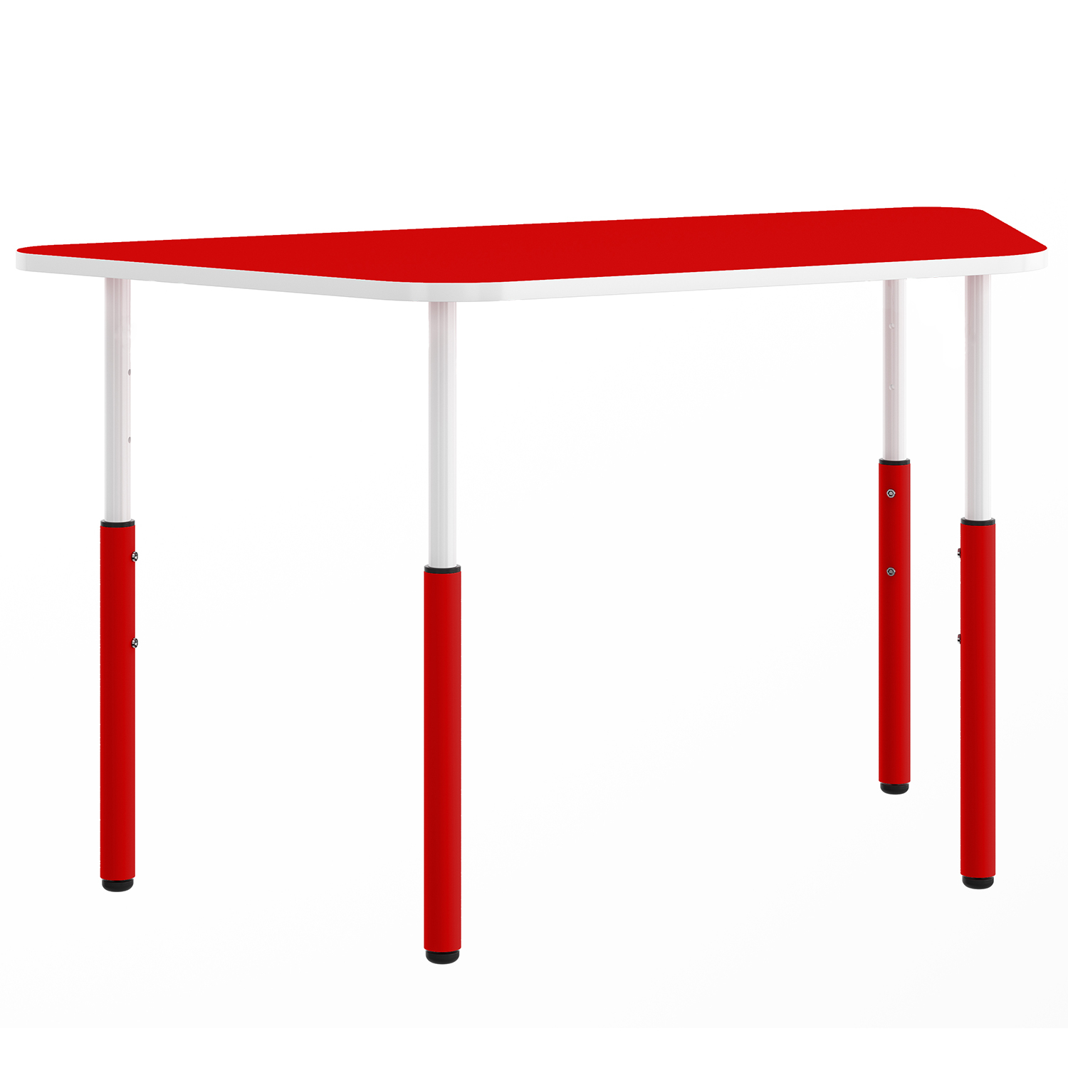 Masa trapez gradinita Mobby cu inaltime reglabila, 1150 x 620 mm - Rosu