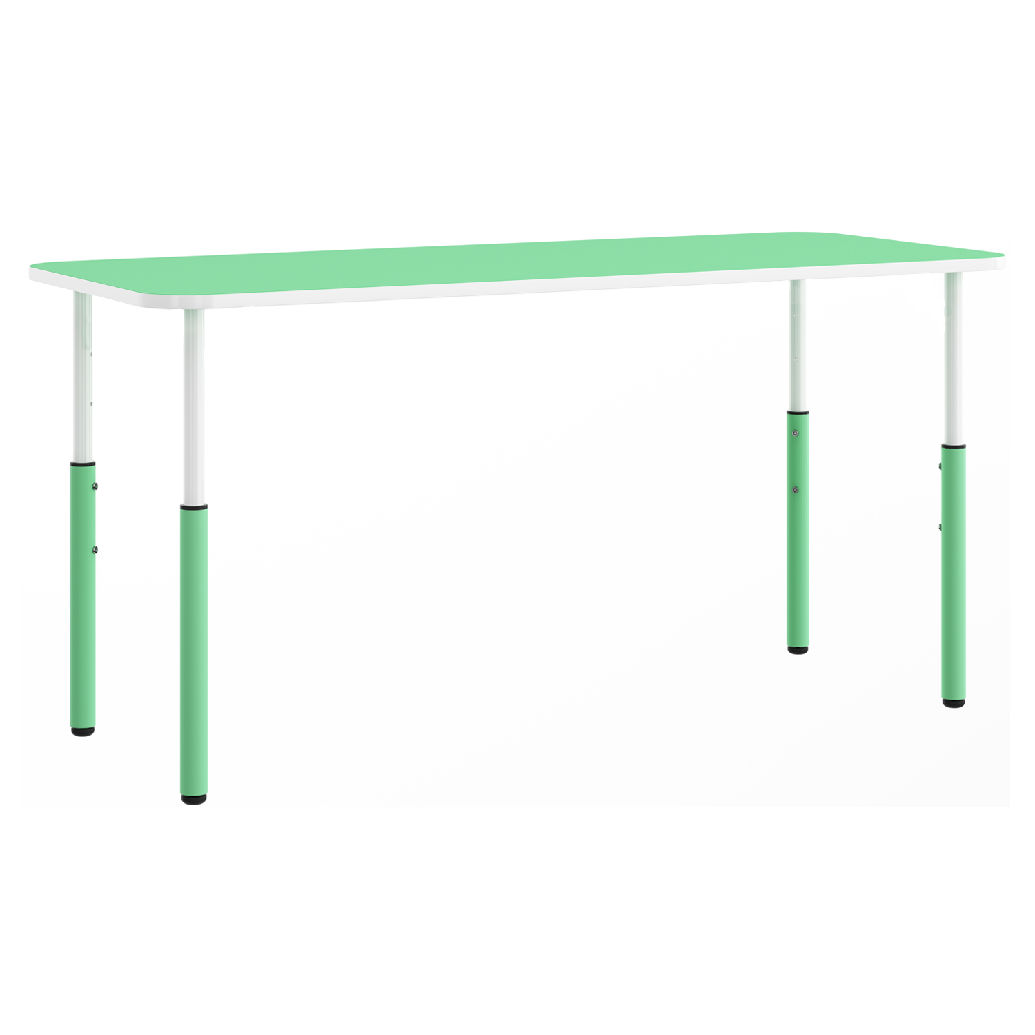 Masa dreptunghiulara gradinita Mobby cu inaltime reglabila, 1200 x 500 mm - Verde