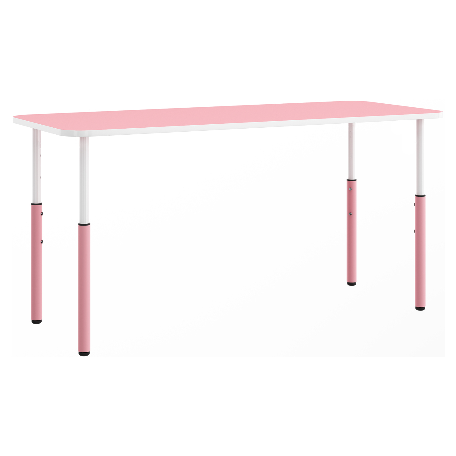 Masa dreptunghiulara gradinita Mobby cu inaltime reglabila, 1200 x 500 mm - Roz