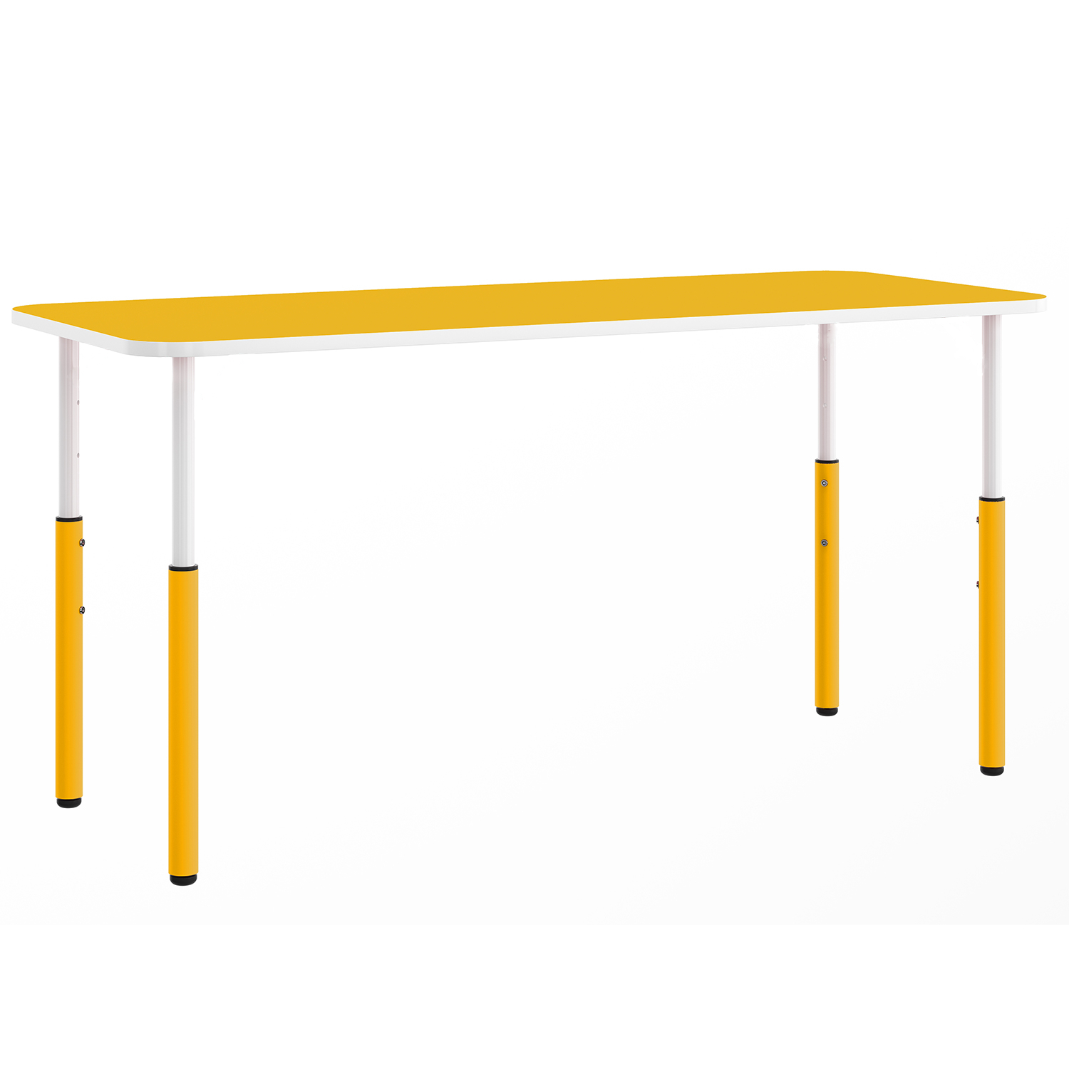 Masa dreptunghiulara gradinita Mobby cu inaltime reglabila, 1200 x 500 mm - Galben