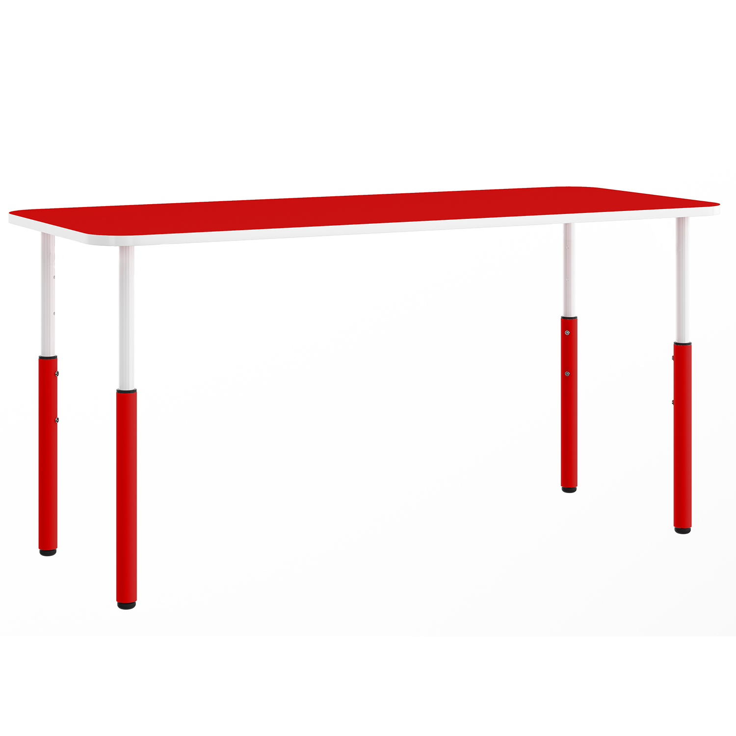  Masa dreptunghiulara gradinita Mobby cu inaltime reglabila, 1200 x 500 mm - Rosu