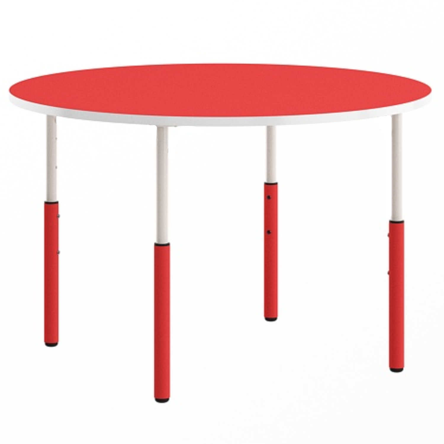  Masa cerc gradinita Mobby cu inaltime reglabila, diametru 905 mm, Rosu