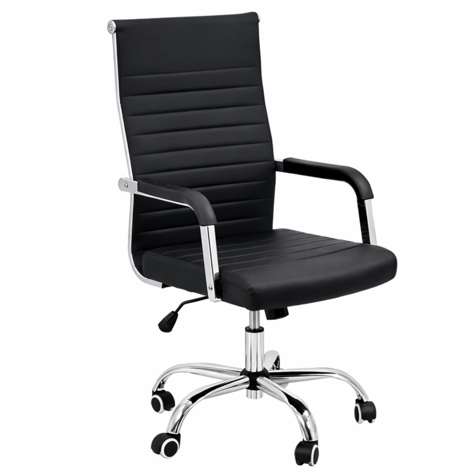 Scaun birou OFF 319, piele ecologica, Negru