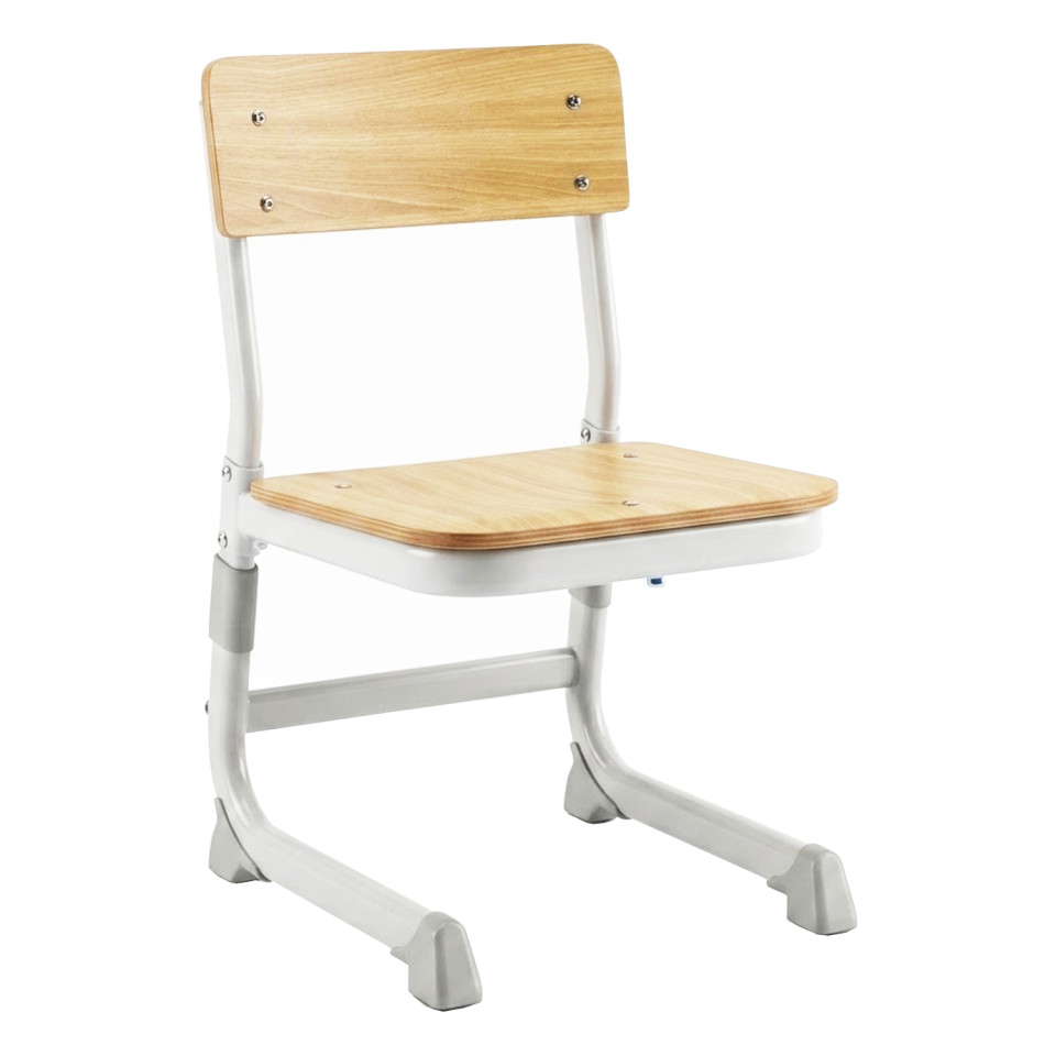 Scaun scolar Saturn Multistrat, inaltime reglabila, Fag, Gri