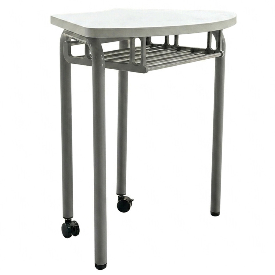 Banca scolara modulara Step, MDF, suport caiet, Gri