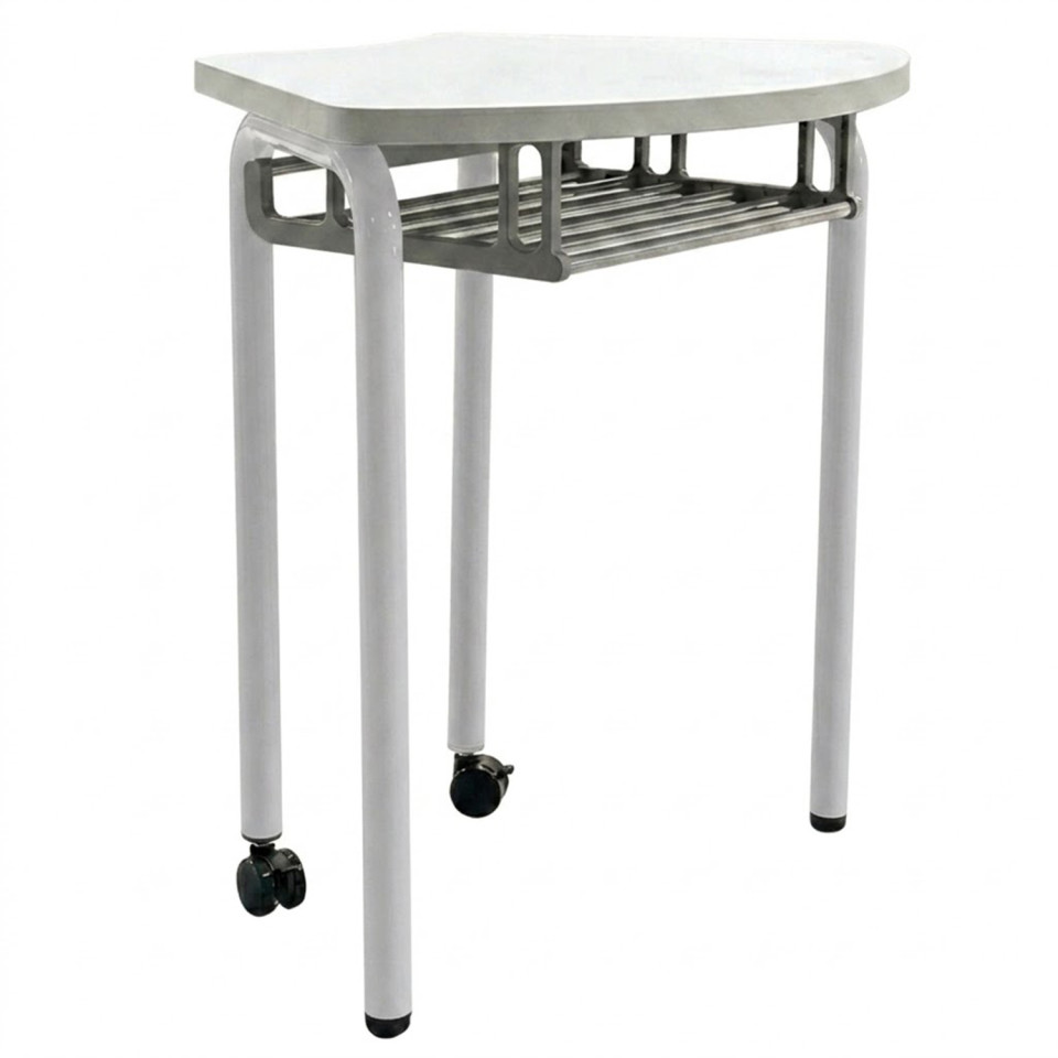 Banca scolara modulara Step, MDF, suport caiet, Gri