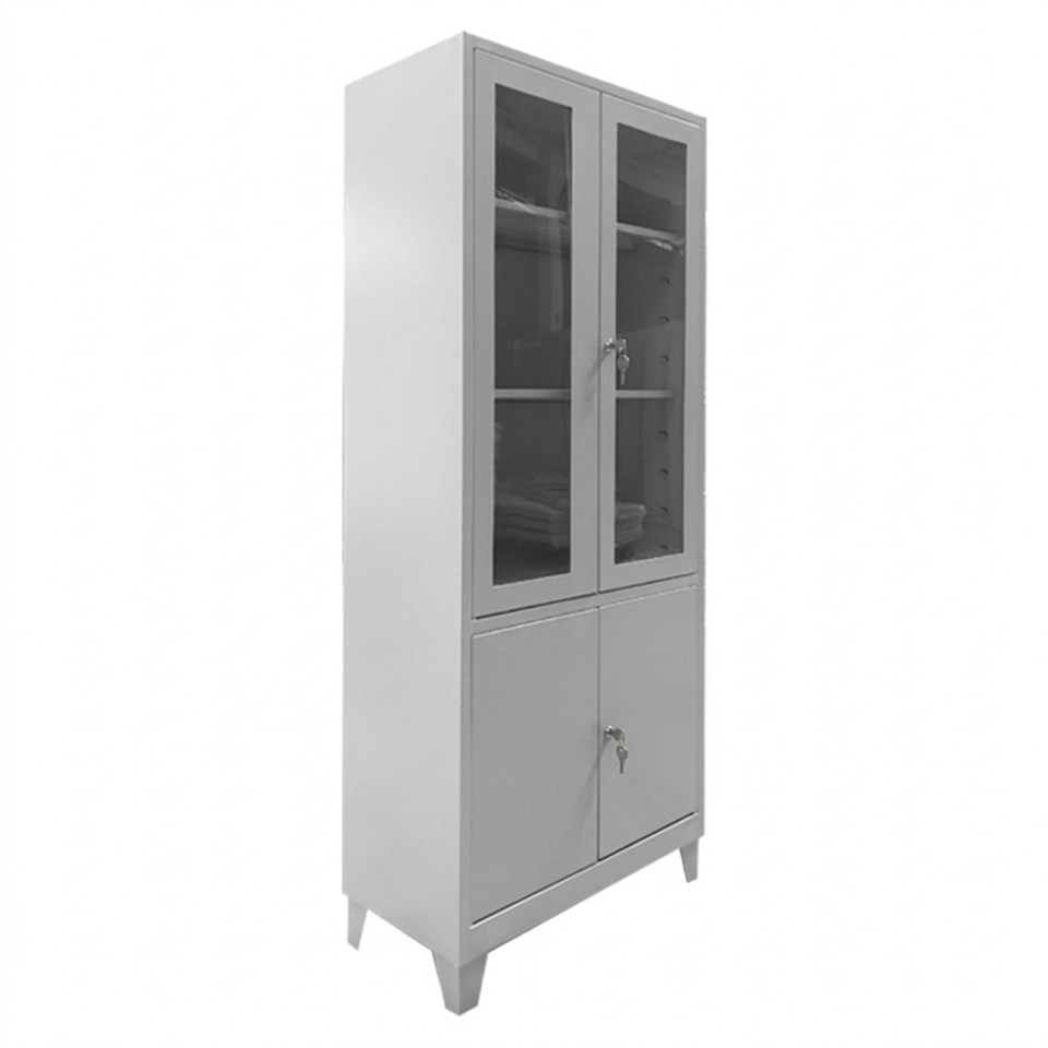 Dulap metalic cu usi Plexiglass C153 760 x 380 x 1780 mm, incuietoare