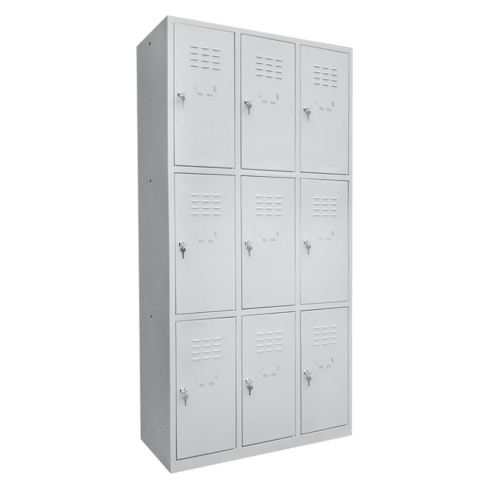 Dulap vestiar cusetat B803, 889 x 450 x 1800 mm, 9 usi, incuietoare