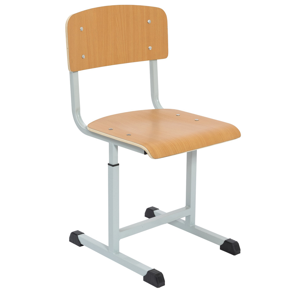 Scaun scolar SCF, teava patrata, inaltime reglabila, Gri