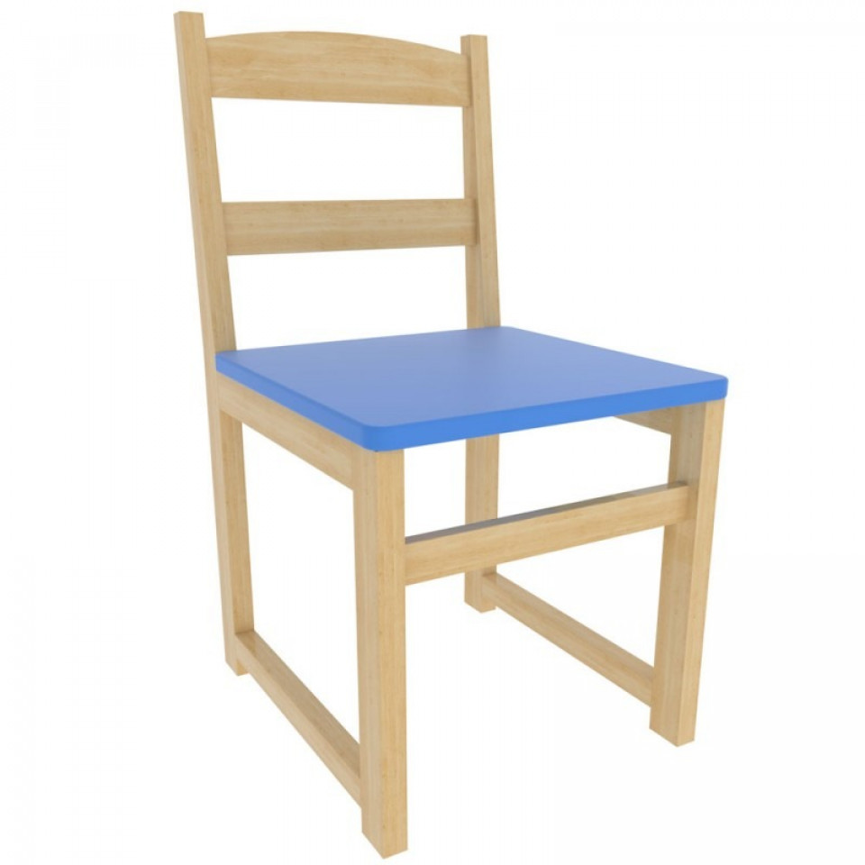 Scaun gradinita Eliss color din lemn, Albastru